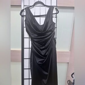 Elegant Black Satin Dress